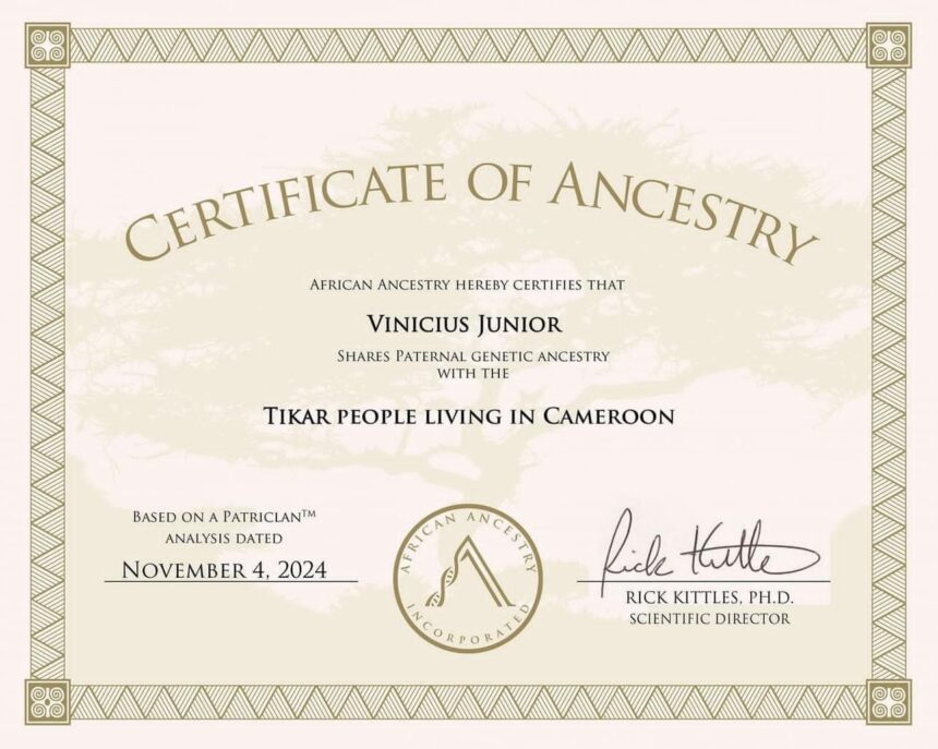 Généalogie : le Brésilien Vinicius reçoit un certificat sur ses racines camerounaises