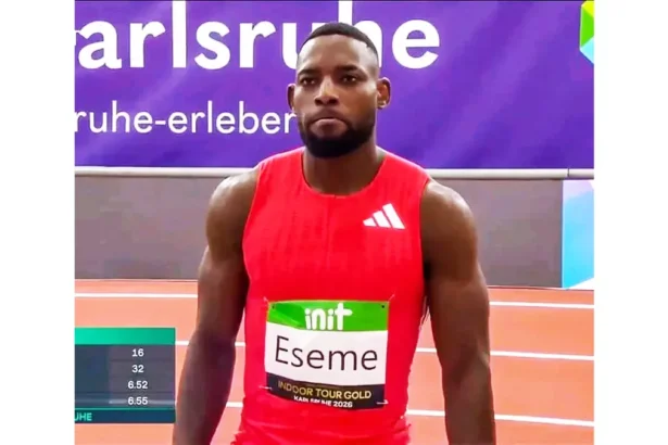 Emmanuel Eseme s’impose sur 60 m à Karlsruhe : le Lion Indomptable brille en indoor 2026